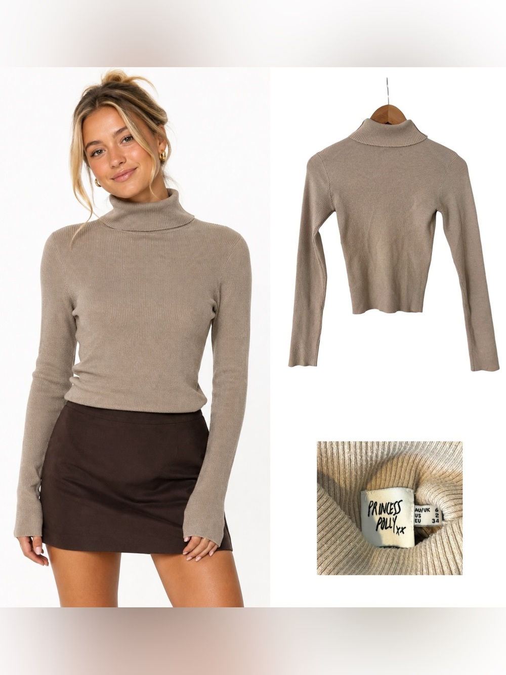 Princess Polly Ribbed Turtleneck Sweater